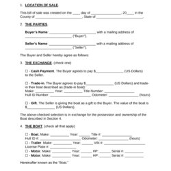 Wizard Free Boat Bill Of Sale Form Word Template