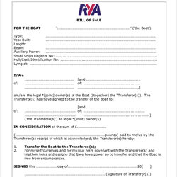 Outstanding Free Sample Bill Of Sale Forms In Form Boat Example