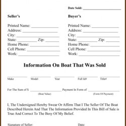 Boat Bill Of Sale Printable