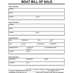 Smashing Printable Boat Bill Of Sale Template Word Searches