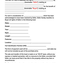 Worthy Simple Boat Bill Of Sale Form