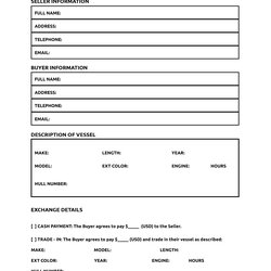 Fantastic Simple Bill Of Sale Template For Boat Printable Form Templates And