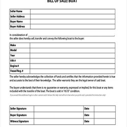 Sterling Free Sample Bill Of Sale Forms In Ms Word Excel Form Boat