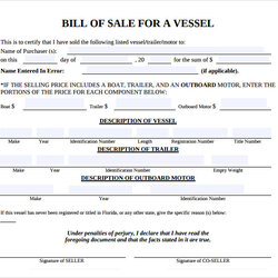 Brilliant Free Sample Boat Bill Of Sale Templates In Ms Word Template