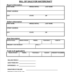 Marvelous Free Sample Bill Of Sale Forms In Ms Word Form Boat