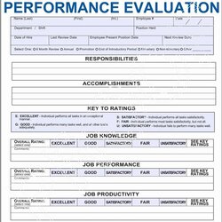 Excellent Performance Evaluation Form Template Beautiful Employee Rubric