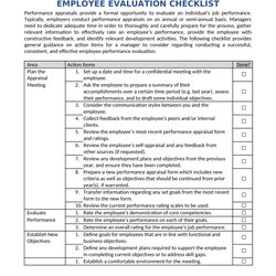The Highest Quality Employee Evaluation Checklist Performance Appraisal Template Sample Evaluations Fit