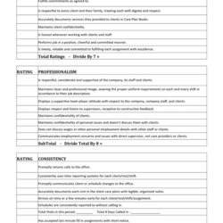 Employee Performance Evaluation Form In Word And Formats Page Of Client Rating Their Static