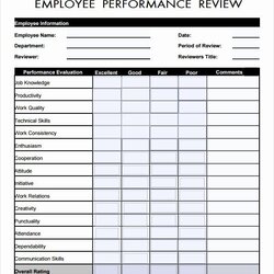 Superlative Amazing Employee Performance Evaluation Template Excel Example