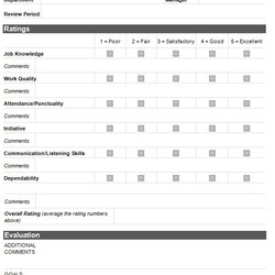 Cool Employee Performance Evaluation Form Template Sample Templates Forms Word Recruitment Review Employees