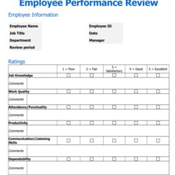 Super Free Performance Evaluation Forms Word Templates Employee Review