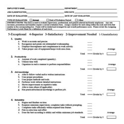 Swell Employee Performance Evaluation Form Sample Planner Choose Board