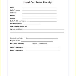 Peerless Editable Free Vehicle Private Sale Receipt Template Word