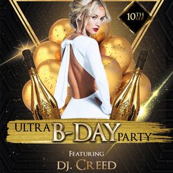 Birthday Party Event Free Flyer Template Templates Min