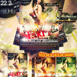 Wonderful Cool Party Events Nightclub Free Flyer Templates Download Web Tropical