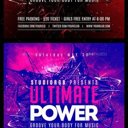 Very Good Set Of Three Different Colored Banners With The Words Ultimate Power Flyer Party Templates