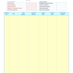 Tremendous Tables To Calculate Loan Amortization Schedule Excel Template Printable