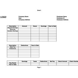 Cool Great Pay Stub Paycheck Templates Template Deposit Direct Excel Check Printable Ms Kb