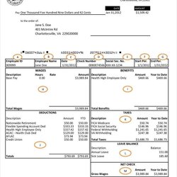 Super Free Printable Check Stubs Stub Pay Template Templates Format Payroll Fargo Wells Doc Bank Source