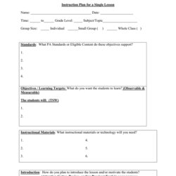 The Highest Standard Lesson Plan Template Doc