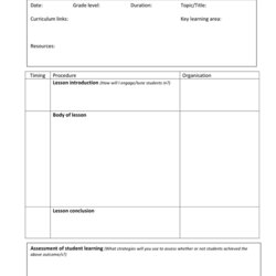 Lesson Plan Template Download Free Documents For Word And Excel