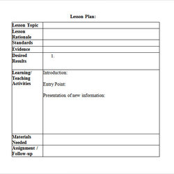 Very Good Free Sample Lesson Plan Templates In Ms Word Doc Master