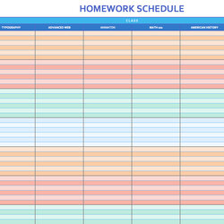 Cool Weekly Schedule Template Excel Task List Templates Homework