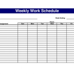 Great Printable Weekly Schedule Template Excel Word