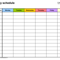 Superior Free Weekly Schedules For Excel Templates Schedule Calendar Week Large Template Printable Microsoft
