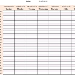 Swell Weekly Schedule Template Excel Printable Planner Calendar Agenda Digital Help Hour Word Hours Hourly