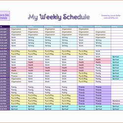 Splendid Week Calendar Template Excel Templates Schedule Weekly Hourly Chart Planner Sales Sample Report