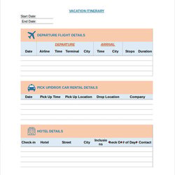 Superlative Itinerary Template Free Word Excel Documents Download Vacation Templates In