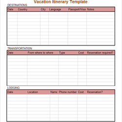 Spiffing Free Daily Itinerary Samples In Ms Word Excel Vacation Template Templates Sample Printable