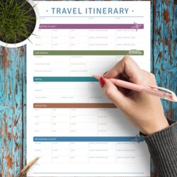 Magnificent Download Printable Travel Itinerary Trip Planner Template