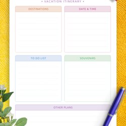 Smashing Download Printable Vacation Itinerary Other Honeymoon Template