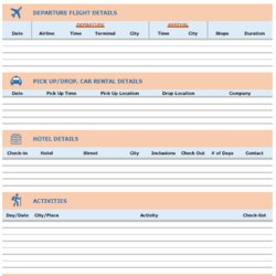 Matchless Vacation Itinerary Packing List Template In Excel Image