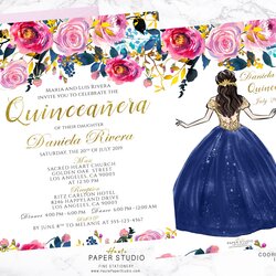 Great Blue Invitation Spanish Sweet Quince
