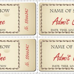 Ticket Templates For Word To Design Your Own Free Tickets Template Printable Event Admission Numbered Concert