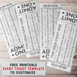 Preeminent Free Printable Event Ticket Template To Customize Templates Tickets Blank Gift Concert Sporting