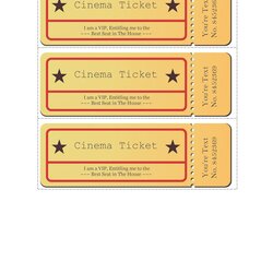 Fake Printable Movie Tickets World Holiday Ticket Templates