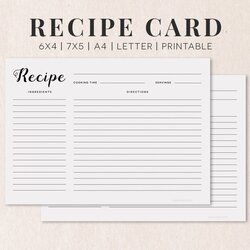Perfect Recipe Card Template Professional Sample Microsoft Free