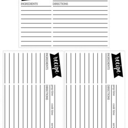Sublime Free Recipe Card Template Printable Paper Trail Design Cards Per Single Print Page