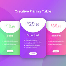 Website Pricing Table Template Design By On