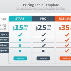 Pricing Table Template Custom Designed Web Elements Creative Market Graphic Vector Plan Three Templates