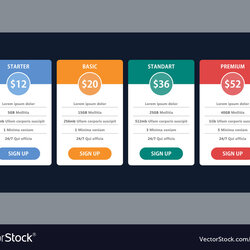 Preeminent Free Pricing Table Template Database For Business Plan Vector