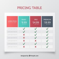 Pricing Table Template In Flat Design Vector Free Download Price Tables Graphic Vectors Ago Edit Years