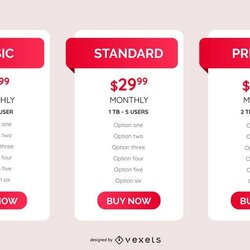 Marvelous Pricing Plans Table Template Vector Download Text Editable
