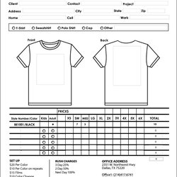 The Highest Standard Sample Shirt Order Form Template Microsoft Word Forms Printable Templates Excel