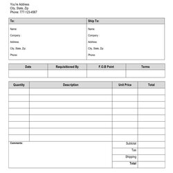 High Quality Best Free Printable Purchase Order Template For At Form Invoice Purchasing Excel Packing Stub