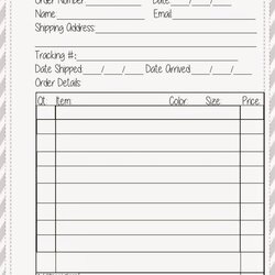 Free Order Form Planner Printable The Stitch Maker Forms Template Templates Imposing Excel